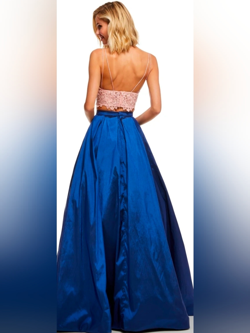 Sherri Hill NWT Yellow Two Piece Lace Bodice A-Line Maxi Skirt Size 00 #52604 - Picture 10 of 10